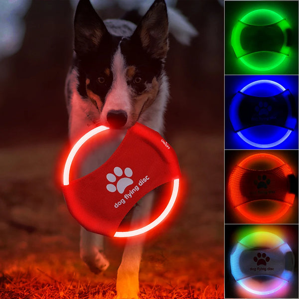 Dog Flying Discs Light Glowing LED LuminousTrainning Interactive Toys